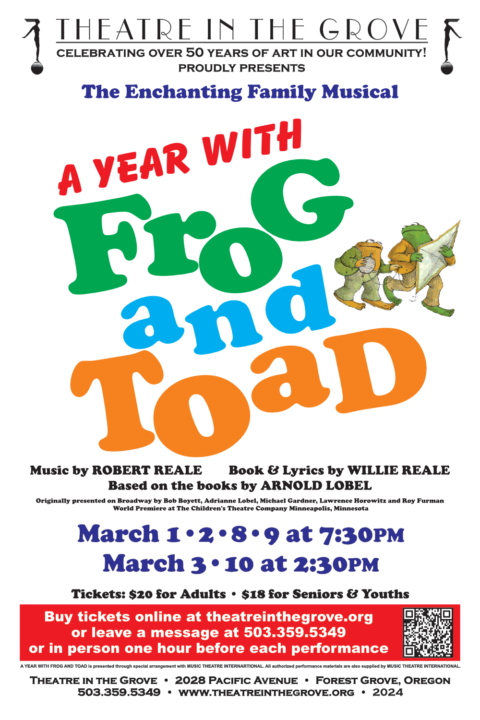 Announcing "A Year With Frog And Toad" - Theatre In The Grove